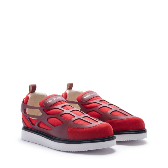 Marcus Alexander Other - ✨Marcus Alexander Ehlo Red Low Top Sneaker Men’s size 13 Genuine Leather $365